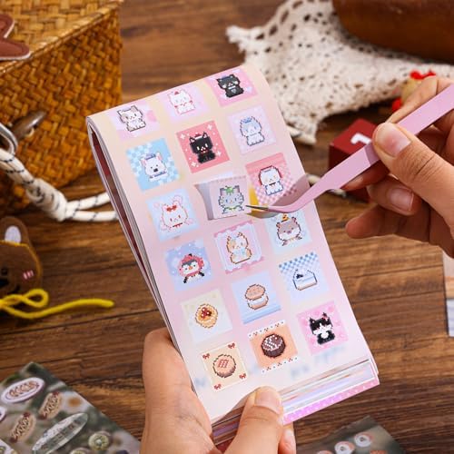 Girl's Japanese Retro Sticker Book, 700+ Kawaii Old Showa Style Embroidered Stickers, Sweet Dessert Theme for DIY Scrapbooking Journaling Handbook Decoration
