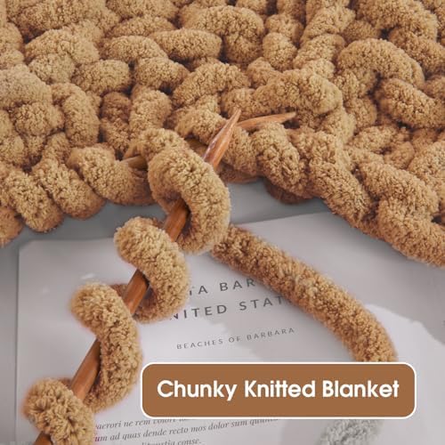 MABOZOO Assorted Chunky Yarn for Hand Knitting 8 Pack, Fluffy Jumbo Chenille Yarn, Soft Plush Yarn Bulky, Giant Thick Fuzzy Yarn for Arm Knitting,Khaki & Coffee(31.7 yds,8 oz Each Skein)