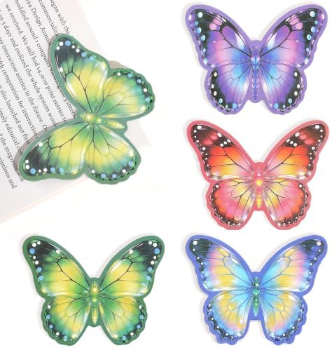 4PCS Leather Butterfly Bookmarks Set for Book, Planners，Vintage Corner Book Marks for Reading Women & Men，Unique Book Marks Gifts for Book Lovers, Reading Accessories for Students & Adults & Kids