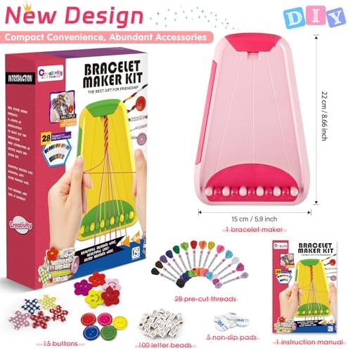 Maynacs Friendship Bracelet Making Kit for Girls 8-12, 28 Pre-Cut Threads