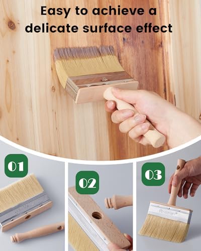 Voomey 5in Limewash Paint & Deck Stain Brush Applicator for Wood Fence