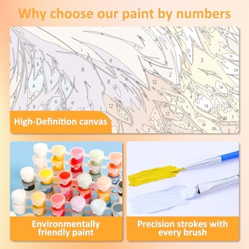 Fox Paint by Numbers Kit for Kids, 8x8 inch