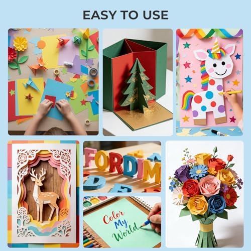 Koogel 60 Sheets Colored Craft Paper, 8.27" x 11.7" (A4 Size)