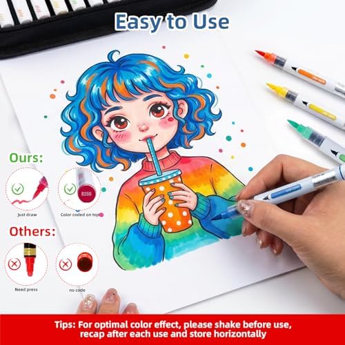 Acrylic Paint Markers with Flexible brush tip, 36 colors Acrylic Paint Pens
