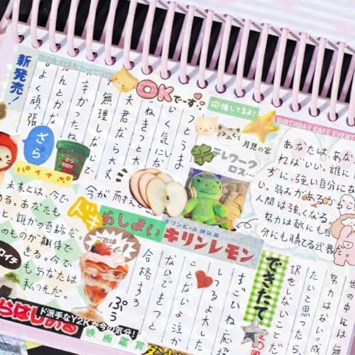 45 Sheets Japanese Manga Sticker Book, 800+ Pcs Heisei Retro Aesthetic Stickers for Journaling, Scrapbooking & DIY Crafts, Pre-Cut Japanese Sticker Book for Adults, Scrapbook & Planner Decoration