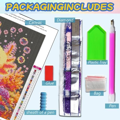 Dugsmgd Pink Axolotl Diamond Art Kits for Adults, Diamond Painting 12x12 in