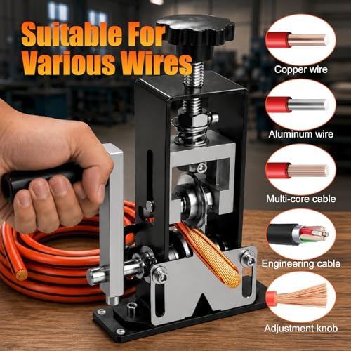 Zihvfzu Manual Wire Stripping Machine, Hand Crank & Drill Driven Cable Tool