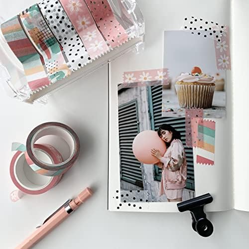 12 Rolls Washi Tape Set for Journaling, Scrapbooking & Decorative Crafts