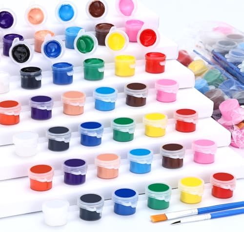 Yeeart 20 Pack Mini Acrylic Paint Set,12 Colors Acrylic Strips for Kids, 240 PCS Kids Paint Set Container Strips Storage, Craft Paint for Home Birthday Classroom Party Favors