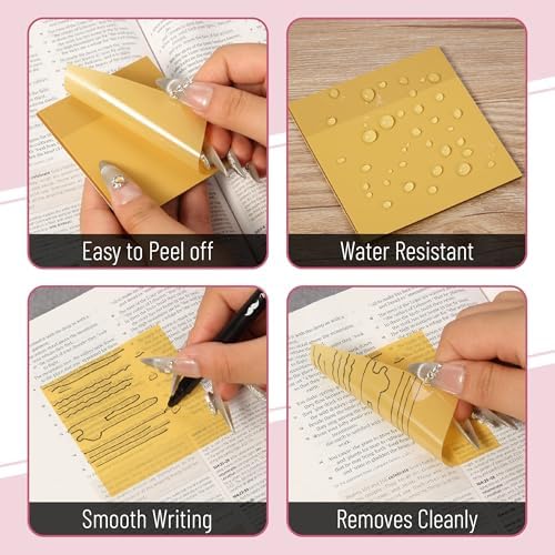 Mr. Pen- Transparent Sticky Notes, 3" x 3", 12 Pads, 600 Sheets | See Through Self-Adhesive Notes for Bible Journaling and Studying, Water-Resistant, Easy to Peel, Clean Removal