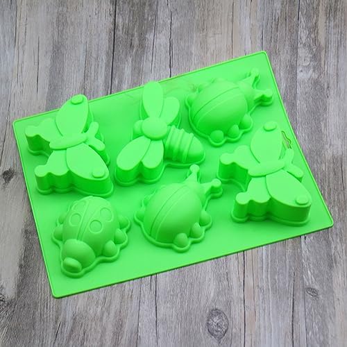 Silicone 6-Cavity Dragonfly Butterfly Ladybug Cake Molds Nonstick Food-Grade Silicone Candy and Soap Moulds for DIY Baking and Crafting for Home Kitchen Use