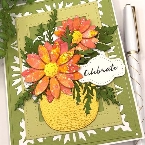 Scrapbooking Die-Cuts, Layer Frame Net Set Metal Cutting Dies for Card Making, Paper Craft Template, Background Embossing Stencils, DIY Album Décor (Flower G)