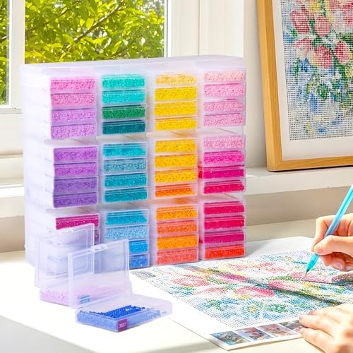 PP OPOUNT 48 PCS Diamond Art Storage for Beads Storage & Line-Up