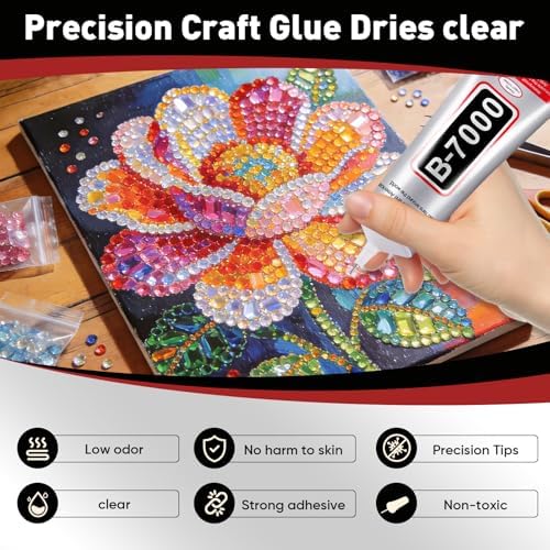 3 PCS 110ml B7000 Rhinestone Glue Clear, Bedazzling Glue for Craft, Jewelry