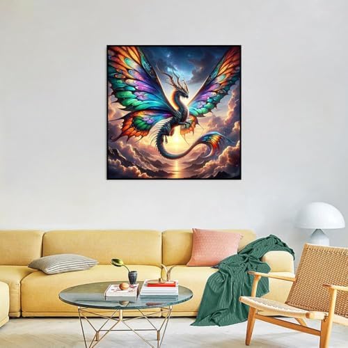 Ekuxom Dragon Diamond Art Kits for Adults-5D Diamond Painting14x14 inch