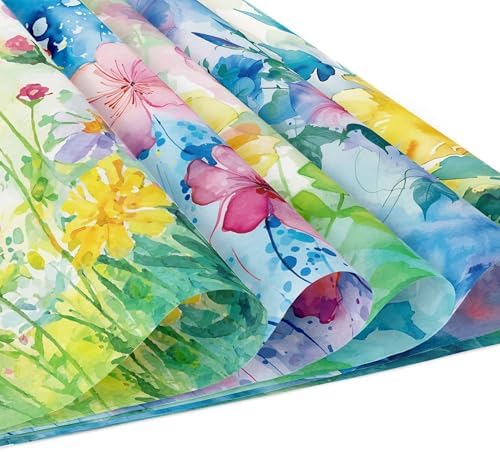 24 Sheets Floral Scrapbook Paper 30x30cm Watercolor Flower Patterned Double Sided Scrapbooking Decorative Craft for Card Making Kit Cardstock Origami Paper Supplies