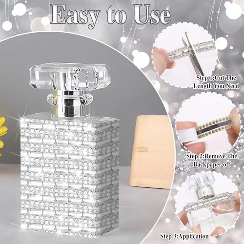White Rhinestone Ribbon Roll 1 CM Wide Glass Gem Rhinestone Tape