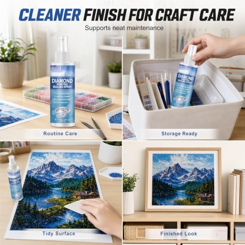 Diamond Art Sealer, 2026 New Crystal Painting Sealer Spray, Clear Protective Coating, Diamond Sealant for DIY Crafts, and Decorative Artwork, 2PCS