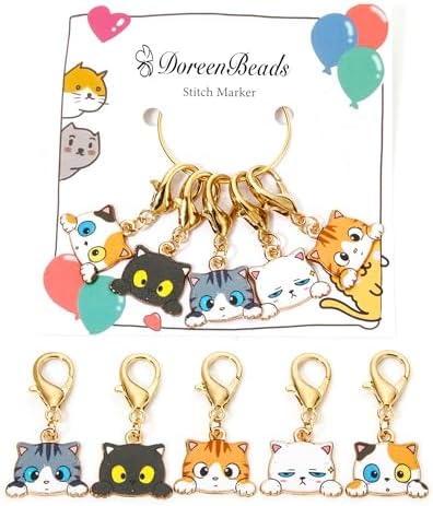 DoreenBeads Cat Stitch Markers for Crocheting and Knitting