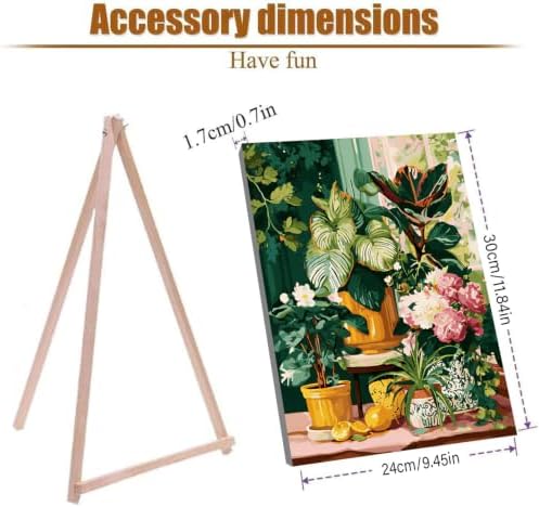 WUDWL Paint by Numbers Kit for Adults Framed Canvas, with Wooden Easel