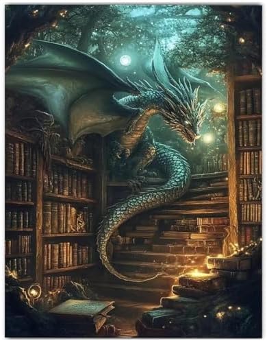 CRZMODE Dragon Paint by Numbers Kit for Adults, Dragon Paint by Numbers for Adults, Acrylic Painting Crafts for Home Decor Gift (16x20inch)