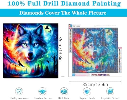 Meothan Diamond Art Kits for Adults Wolf Diamond Painting Kit 13.8x13.8in