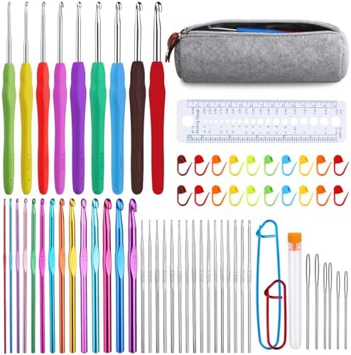 Mayboos 72 Pcs Crochet Hooks Set, Crochet Hooks Kit
