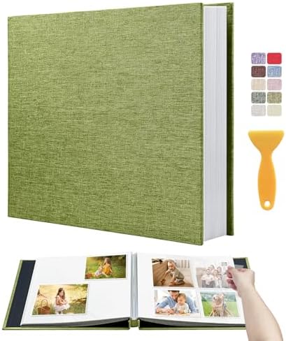 Large Photo Album Self Adhesive Scrapbook, 30 Sheets/ 60 Pages Photo Book for 4x6, 5x7, 8x10 Pictures, DIY Album for Birthday Gifts for Women Mom Wedding Baby Family Travel