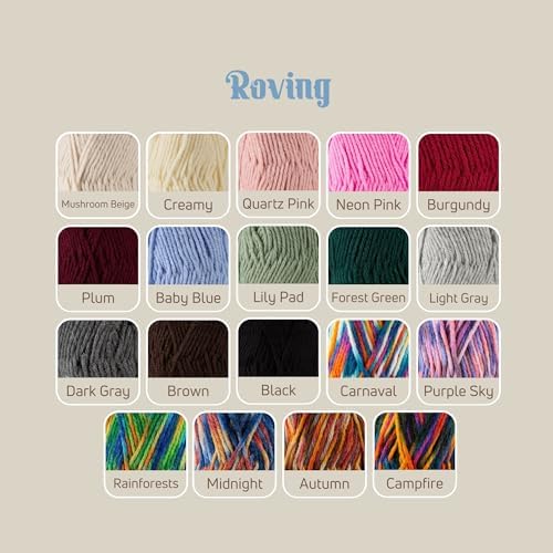3 Skeins of Sensy Roving Multi Color Yarn, 3.5 oz, 132 Yards, Gauge 5 Bulky (Purple Sky)