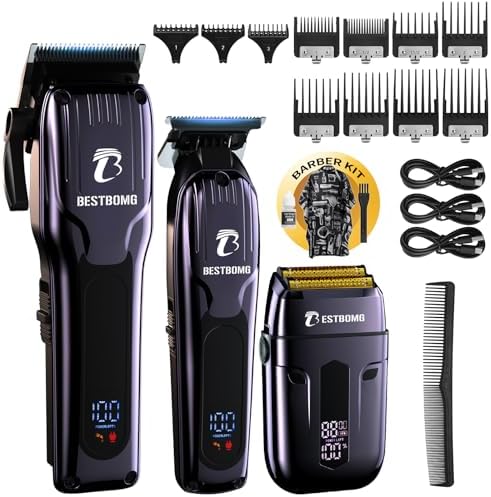 BESTBOMG® Hair Clippers for Men, Clipper, Trimmer & Shaver Set, BS-808C