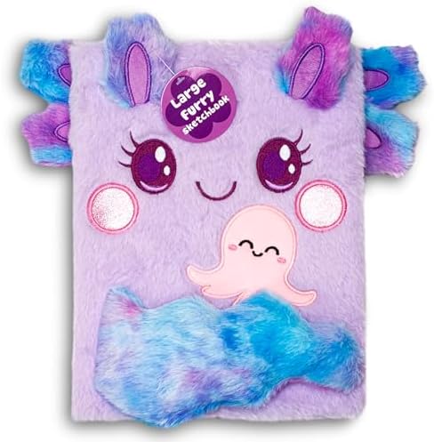 VOTUM Fuzzy Sketch Book: Personalized Artist Sketchbook: Sketching, Drawing and Creative Doodling. Notebook and Sketchbook to Draw and Journal (Axolotl)