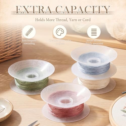 Klyyo Clyro 4 Pack 3.7'' Large No-Tangle Yarn Bobbins for Crochet Knitting