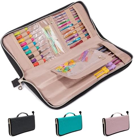 MYBAGZING Knitting Needles Case (Up to 14 Inches) - Organizer for Knitting and Crochet Accessories - Empty Hook Case