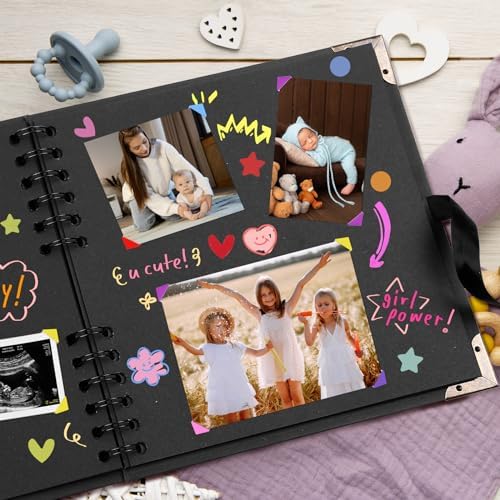 GWHOLE Scrapbook Album 8 x 8 inch, Black