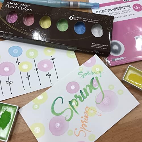 Kuretake Gansai Tambi PEARL COLORS, 6 colors set, Made in Japan