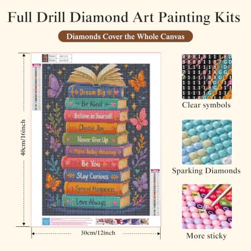 CSZPPQAF Book Diamond Painting Kits for Adults, Butterfly Diamond Art Kits