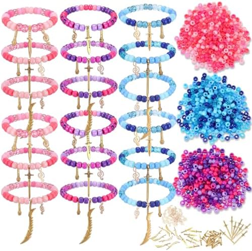 Soulchen 996 Pcs/24 Sets Kpop Party Favors Friendship Beads Bracelets Craft