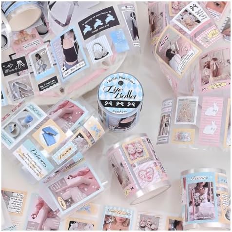 PET Washi Tape Stickers for Journaling Supplies,Phone Journal Tape Stickers