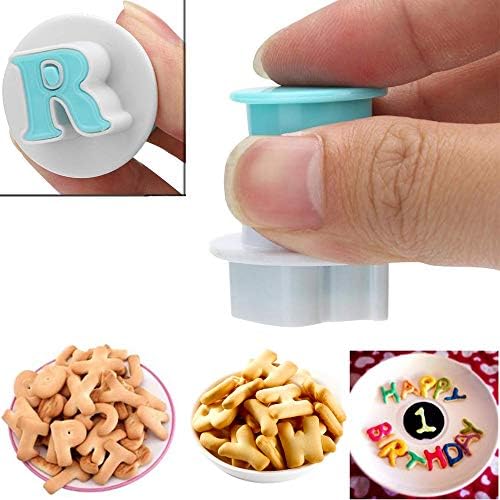 Hoypeyfiy 26PCS/Set Cookie Stamp Impress Cookie Cutters Alphabet Letter and Number Cake Biscuit Mold Shape DIY Cookie Biscuit Alphabet Cake Tool Embosser Cutter (Upper Case Shape)