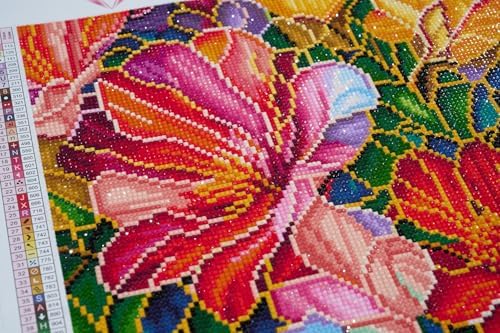 DIAMOND ART CLUB Stained Glass Flower Diamond Art Kits for Adults