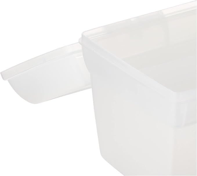ArtBin 6937AG Essentials Lift-Out Tray Box, Portable Art & Craft Organizer with Handle and Tray, Clear/Aqua, Pack of 6