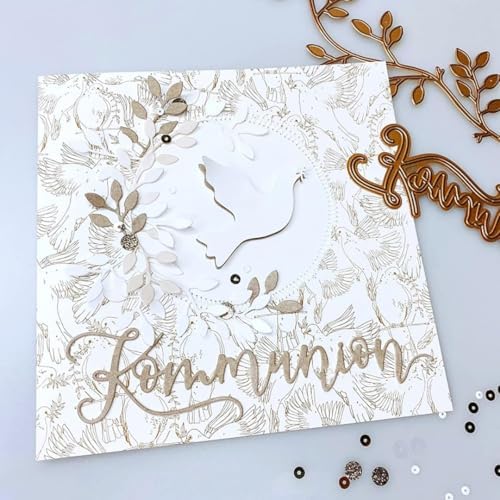 Scrapbooking Die-Cuts, Layer Frame Net Set Metal Cutting Dies for Card Making, Paper Craft Template, Background Embossing Stencils, DIY Album Décor (Branches and Leaves-15.4x10.3cm)