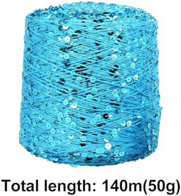 ECYC Ltd 153 Yards Cotton Sequin Yarn, Sparkle Sequin Thread for Knitting & Crocheting, DIY Craft Projects