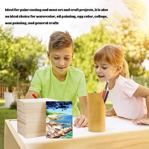 Bercoor 10 Pcs 5x7 Wood Panel Boards, Unfinished Wood Canvas Wooden for Painting, Arts, Pouring Use with Oils, Acrylics (Pack of 2)