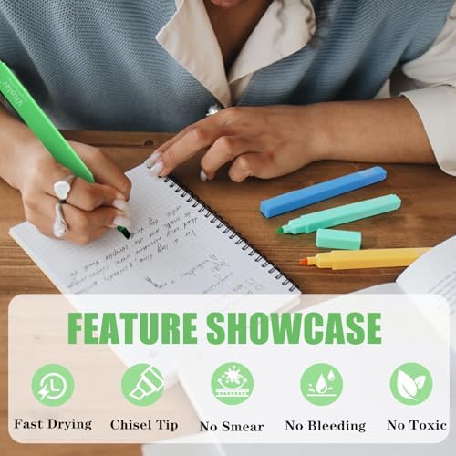 Vitoler Highlighters,Pastel,Quick Dry,Chisel Tip,Aesthetic 8Pcs | Cute Pastel,No Bleed,Bible Study for Journaling Planner Notes School Supplie