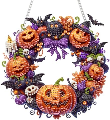RYMILIE Hanging Halloween Diamond Art Kits for Adults Pumpkins