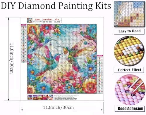 EIBEILI Diamond Art Kits for Adults-Hummingbird Diamond Painting Wall Decor