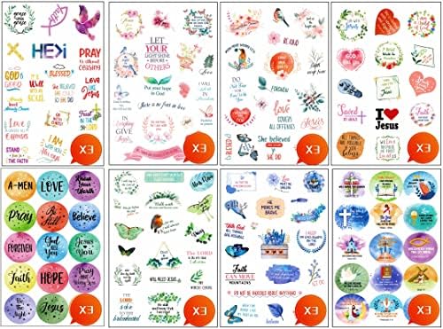 24 Sheets Inspirational Christian Stickers for Journaling, Bible Stickers