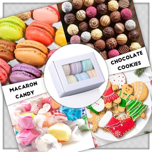 Zonon 300 Pcs Soap Boxes for Homemade Packaging, Mini Kraft Boxes with Window for Bakery Candy Soap Making Gift Packaging, 3.7x2.6x1.4 Inch (White)