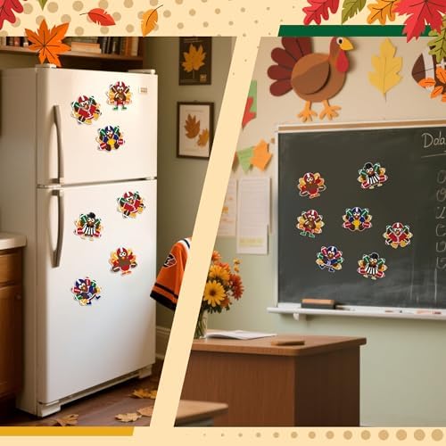 Haooryx DIY Fall Football Turkey Magnet Craft Kit Autumn Sticker Craft